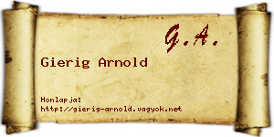 Gierig Arnold névjegykártya